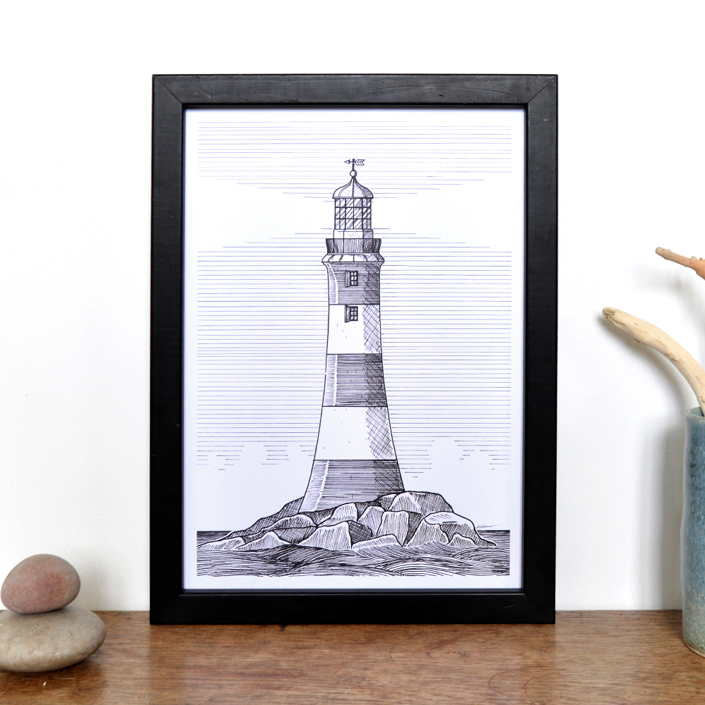 Lighthouse Print – Smeaton’s Tower Lighthouse Print – Smeaton’s Tower