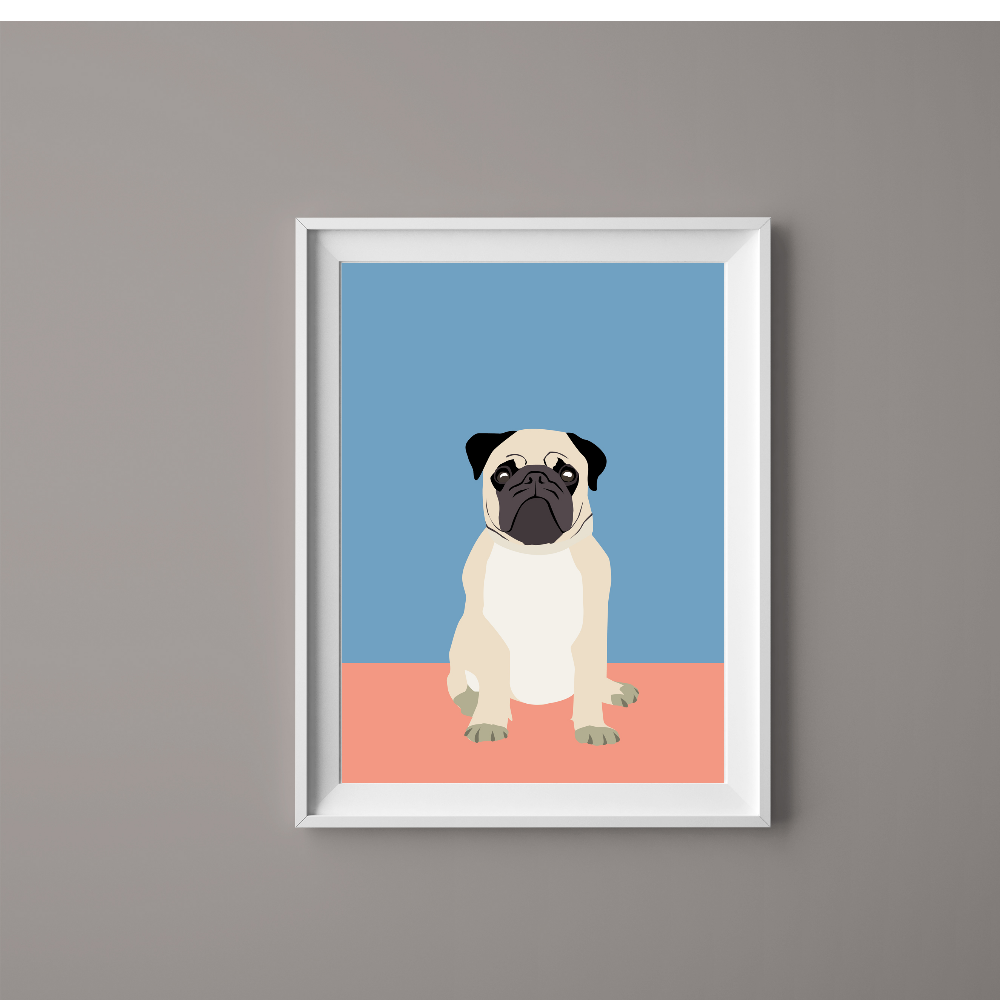 Dog Print Pug Dog Print Pug