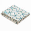 Recycled Cotton Blanket in Geometric Teal Design Recycled Cotton Blanket in Geometric Teal Design