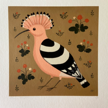 Happy Hoopoe Bird Print