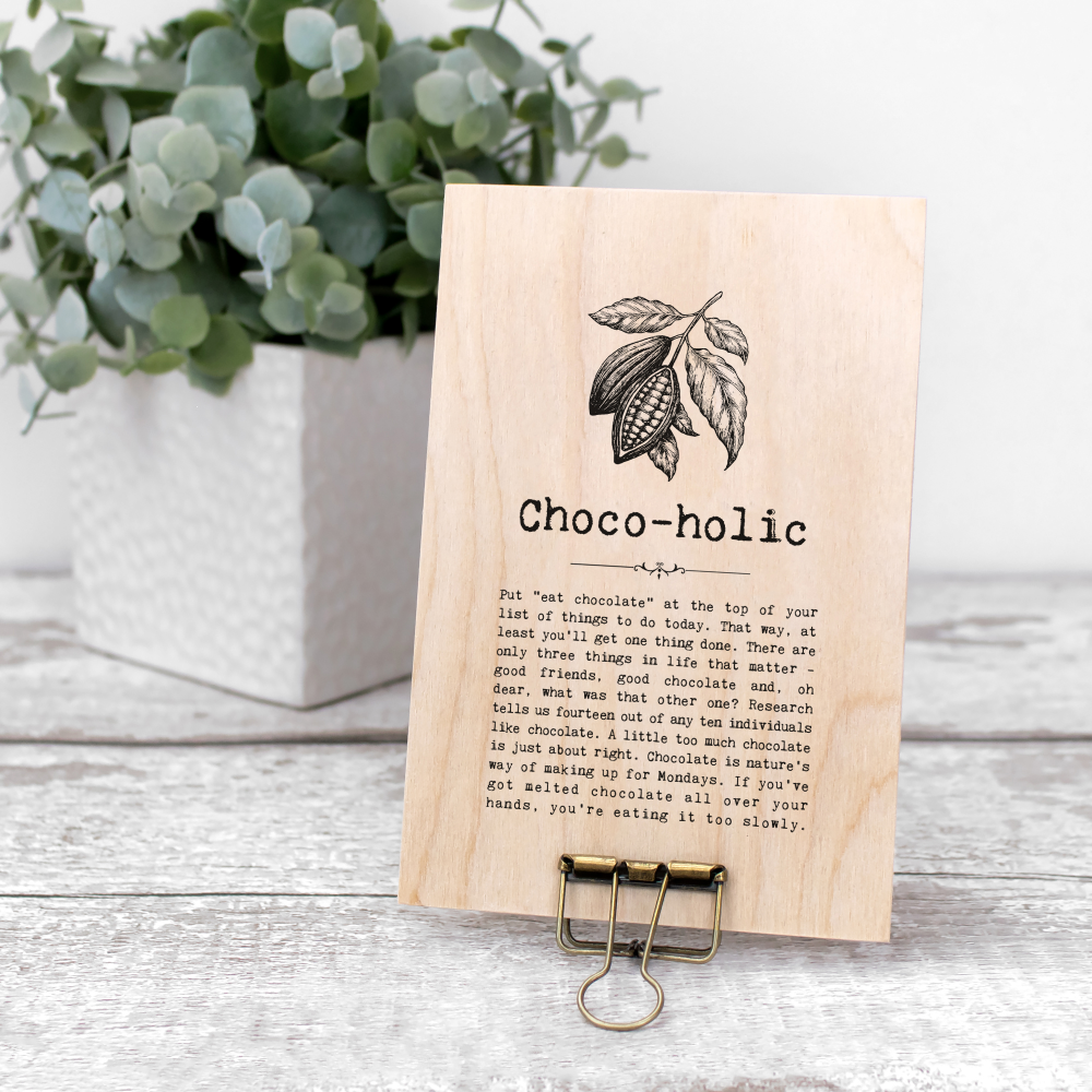 Chocoholic Vintage Words Plaque Chocoholic Vintage Words Plaque