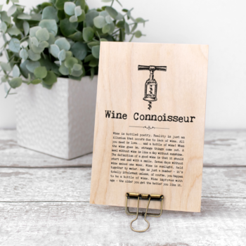 Wine Connoisseur Vintage Words Plaque