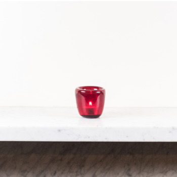 Glass Tealight in Guardsman Red