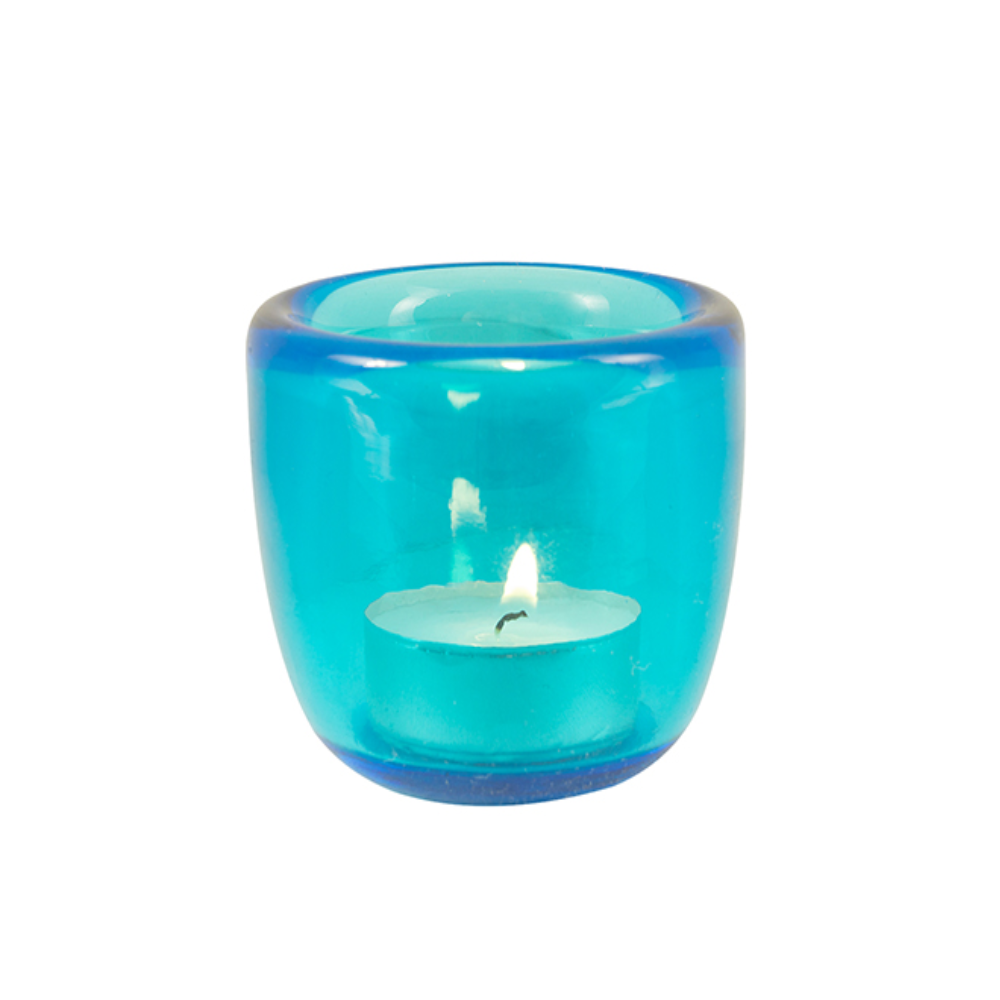 Glass Tealight in Medici Blue Glass Tealight in Medici Blue - Image 4
