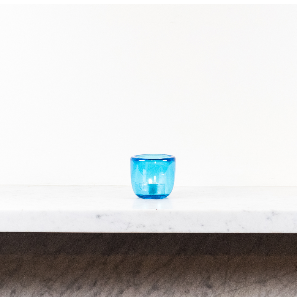 Glass Tealight in Medici Blue Glass Tealight in Medici Blue