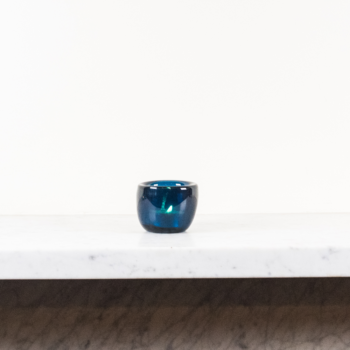 Glass Tealight in Mineral Blue