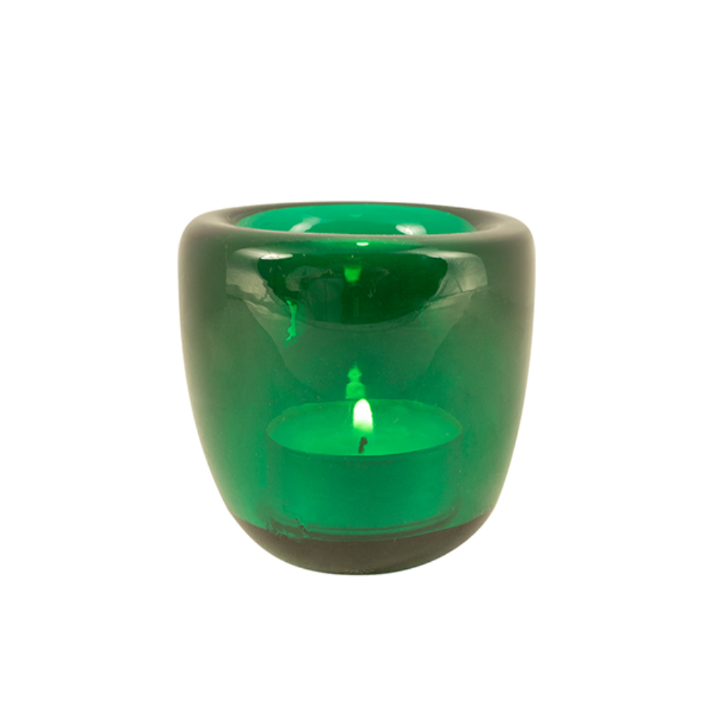 Glass Tealight in Peacock Green Glass Tealight in Peacock Green - Image 4