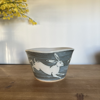 Sugar Bowl by Tregear Pottery Hare or Fish Design