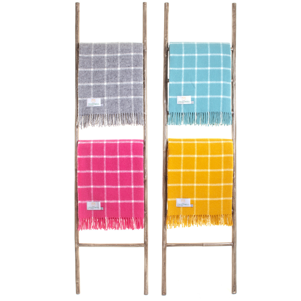 Tweedmill Chequered Yellow Check Wool Throw Tweedmill Chequered Yellow Check Wool Throw - Image 2