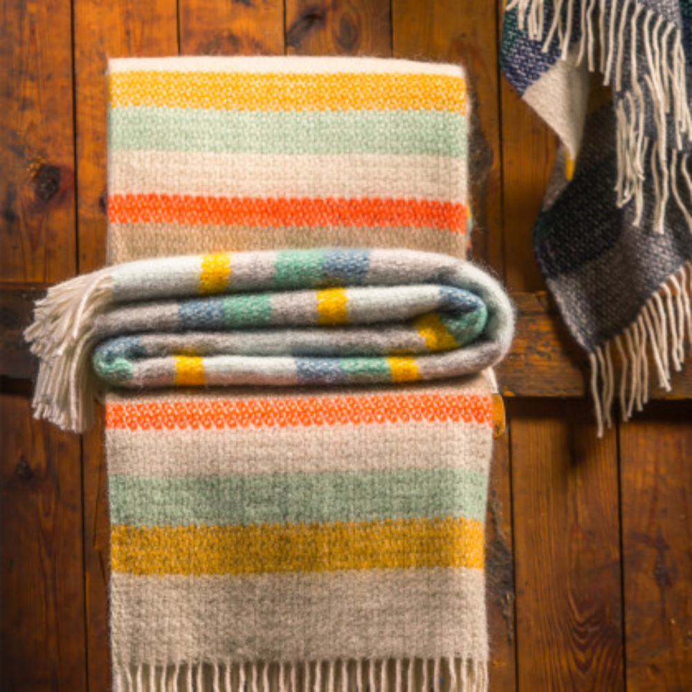 Tweedmill Illusion Stripe Spring Wool Throw Tweedmill Illusion Stripe Spring Wool Throw